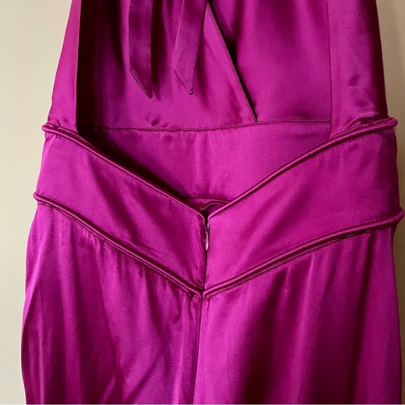 Maje Halter Fushia Rivoine Satin Dress - Picture 6 of 8